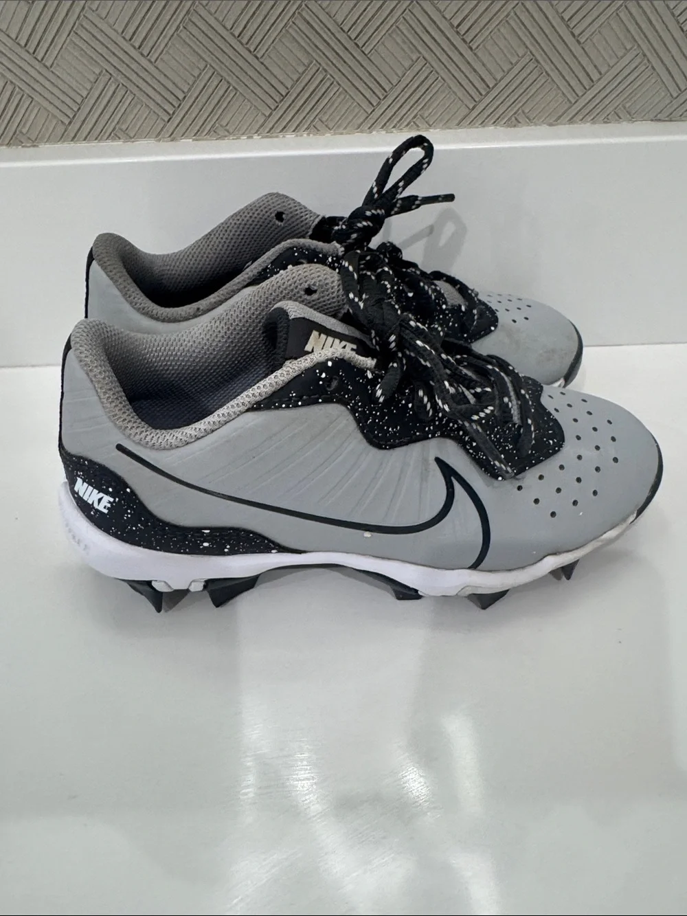Nike Alpha Huarache 4 Keystone Baseball Cleats Grey Size 13